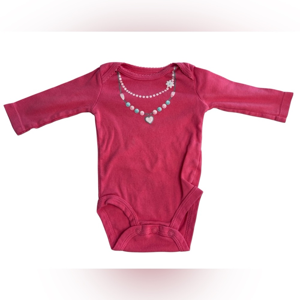 Carter’s pink long sleeve onesie 3mo with sparkly jewelry print